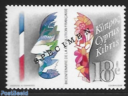 Cyprus 1989 French Revolution 1v SPECIMEN, Mint NH, History - History - Unused Stamps
