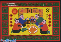 China People’s Republic 2000 Stamp Expo S/s, Gold Overprint, Mint NH, Nature - Cats - Ongebruikt