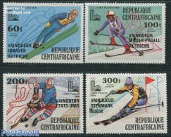 Central Africa 1980 Olympic Winter Winners 4v, Mint NH, Sport - Ice Hockey - Olympic Winter Games - Skiing - Jockey (sobre Hielo)