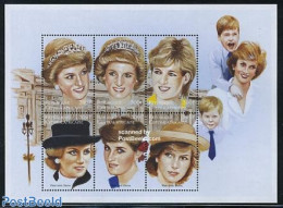 Central Africa 1997 Princess Diana 6v M/s, Mint NH, History - Kings & Queens (Royalty) - Case Reali