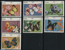 Cuba 1984 Butterflies 7v, Mint NH, Nature - Butterflies - Neufs