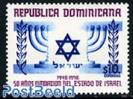 Dominican Republic 1998 50 Years Israel 1v, Mint NH, Religion - Judaica - Judaisme