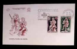 CL, FDC, Premier Jour, France, 76 Dieppe Ppal., 16-12-1967, Crix Rouge, Ivoires, Musée De Dieppe, 1540-41 - 1960-1969