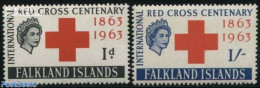 Falkland Islands 1963 Red Cross Centenary 2v, Unused (hinged), Health - Red Cross - Croce Rossa