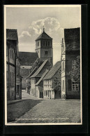 AK Schildau / Kr. Torgau, Blick In Die Kirchstrasse  - Torgau