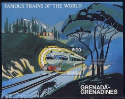 Grenada Grenadines 1982 Famous Trains S/s, Mint NH, Transport - Railways - Treni