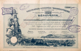 Tres Rare - Grand Format: Saving Bank - Action Nagymaros - Visegradi Takarekpenztar - 1917 - Banca & Assicurazione