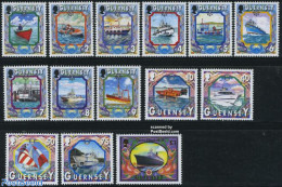 Guernsey 1999 Definitives, Ships 14v, Mint NH, Transport - Ships And Boats - Ships