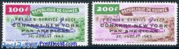 Guinea, Republic 1963 Airline To New York 2v, Mint NH, Transport - Aircraft & Aviation - Vliegtuigen