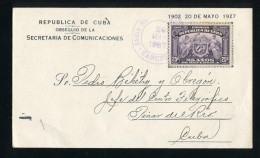 Cuba, 1927, 55 FDC, Brief - Kuba