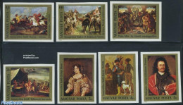 Hungary 1976 Paintings 7v Imperforated, Mint NH, Nature - Dogs - Horses - Art - Paintings - Nuovi