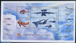 India 2007 Airforce S/s, Mint NH, Transport - Helicopters - Aircraft & Aviation - Unused Stamps