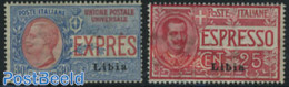 Italian Lybia 1915 Express Mail 2v, Unused (hinged) - Libya