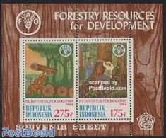 Indonesia 1984 Forest Development S/s, Mint NH, Nature - Trees & Forests - Rotary, Club Leones