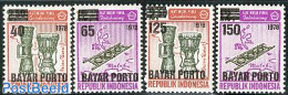 Indonesia 1978 Postage Due 4v, Mint NH, Performance Art - Various - Music - Musical Instruments - Maps - Musique