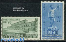 Italy 1950 UNESCO Conference 2v, Unused (hinged), History - Unesco - Andere & Zonder Classificatie