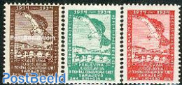 Yugoslavia 1934 Sarajewo 3v, Unused (hinged), Nature - Birds - Birds Of Prey - Art - Bridges And Tunnels - Neufs