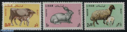 Lebanon 1965 Animals 3v, Mint NH, Nature - Animals (others & Mixed) - Cattle - Rabbits / Hares - Libanon