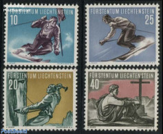 Liechtenstein 1955 Sports 4v, Mint NH, Sport - Mountains & Mountain Climbing - Skiing - Sport (other And Mixed) - Unused Stamps
