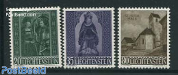 Liechtenstein 1958 Christmas 3v, Mint NH, Religion - Christmas - Churches, Temples, Mosques, Synagogues - Ungebraucht