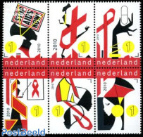 Netherlands 2010 Stop AIDS Now 6v [++], Mint NH, Health - Health - Nuovi