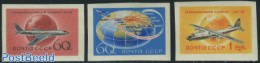 Russia, Soviet Union 1958 Aeroplanes 3v Imperforated, Mint NH, Transport - Various - Aircraft & Aviation - Maps - Nuevos