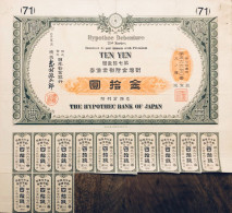 Japon 1919: Banque Hypothécaire Japonaise - Bank En Verzekering