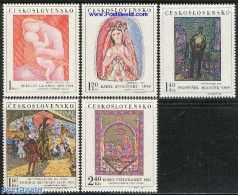 Czechoslovkia 1970 Paintings 5v, Mint NH, Art - Modern Art (1850-present) - Paintings - Other & Unclassified