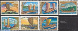 Cook Islands 1973 Native Ships 7v, Mint NH, Transport - Ships And Boats - Schiffe