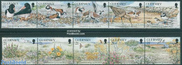 Guernsey 1991 Nature Conservation 2x5v [::::], Mint NH, Nature - Birds - Flowers & Plants - National Parks - Natura