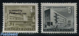 Hungary 1952 Definitives, Buildings 2v, Mint NH, Art - Modern Architecture - Nuovi