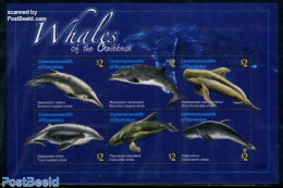 Dominica 2010 Whales 6v M/s, Mint NH, Nature - Sea Mammals - Dominicaine (République)