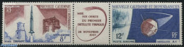 New Caledonia 1966 First Satellite 2v+tab [:T:], Mint NH, Transport - Various - Space Exploration - Joint Issues - Nuevos