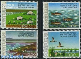 Portugal 1976 Nature Conservation 4v, Mint NH, History - Nature - Europa Hang-on Issues - Birds - Cattle - Environment.. - Nuevos