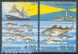 Denmark 2002 100 Year ICES 2v, Mint NH, Nature - Transport - Various - Fish - Fishing - Ships And Boats - Joint Issues.. - Ungebraucht