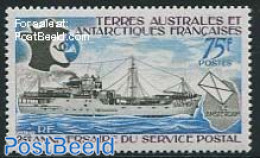 French Antarctic Territory 1974 Postal Service To Amsterdam Island 1v, Mint NH, Transport - Post - Ships And Boats - Unused Stamps