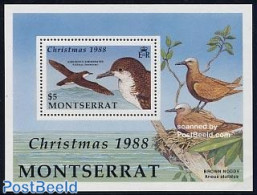 Montserrat 1988 Christmas, Birds S/s, Mint NH, Nature - Religion - Birds - Christmas - Christmas