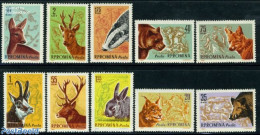 Romania 1961 Animals For Hunting 10v, Mint NH, Nature - Animals (others & Mixed) - Bears - Cat Family - Deer - Hunting.. - Unused Stamps