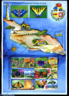 Aruba 2009 Personal Stamps 6v M/s, Mint NH, Nature - Transport - Various - Butterflies - Reptiles - Trees & Forests - .. - Rotary Club