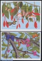 Dominica 1989 Butterflies 2 S/s, Mint NH, Nature - Butterflies - Dominikanische Rep.