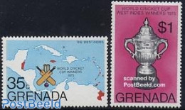 Grenada 1976 Cricket Championship 2v, Mint NH, Sport - Various - Cricket - Sport (other And Mixed) - Maps - Cricket