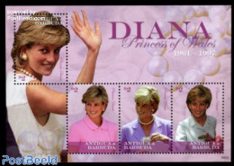 Antigua & Barbuda 2009 Princess Diana 4v M/s, Mint NH, History - Charles & Diana - Kings & Queens (Royalty) - Familias Reales