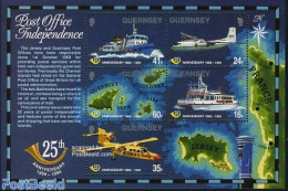 Guernsey 1994 Postal Service S/s, Joint Issue With Jersey, Mint NH, Transport - Various - Post - Aircraft & Aviation -.. - Correo Postal