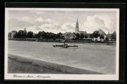 AK Hanau A. Main, Mainpartie Mit Dampfer  - Hanau