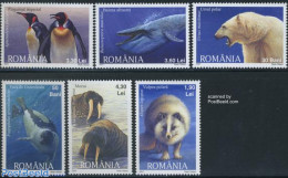 Romania 2007 Polar Animals 6v, Mint NH, Nature - Animals (others & Mixed) - Bears - Birds - Penguins - Sea Mammals - Unused Stamps