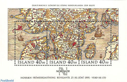 Iceland 1990 Stamp Day S/s, Mint NH, Transport - Various - Stamp Day - Ships And Boats - Maps - Ongebruikt