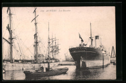 AK Anvers, Les Bassins, Heckansicht Handelsschiff King Lud  - Handel