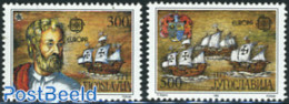 Yugoslavia 1992 Europa, Discovery Of America 2v, Mint NH, History - Transport - Europa (cept) - Explorers - Ships And .. - Ungebraucht