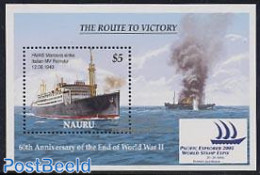 Nauru 2005 The Route To Victory S/s, Mint NH, History - Transport - World War II - Ships And Boats - Guerre Mondiale (Seconde)