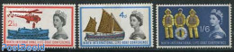 Great Britain 1963 Life Boat Conference 3v, Phosphor, Mint NH, Transport - Helicopters - Ships And Boats - Ongebruikt